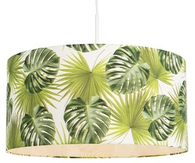 Botaniczna lampa wisząca biała z abażurem w kształcie liścia 50cm - Combi 1 Nowoczesny Oswietlenie wewnetrzne