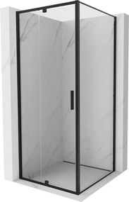 Mexen Exo-R kabina prysznicowa uchylna 90 x 90 cm, transparent, czarna - 819-090-090-70-00