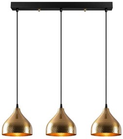 Lampa wisząca w czarno-złotym kolorze z metalowym kloszem Tattoo – Opviq lights