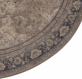 Dywan vintage INKA Oriental z Efektem Postarzenia Brązowy koło 200 cm x 200 cm