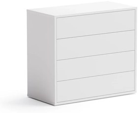 Szafka biurowa niska BLOCK White, 4 szuflady