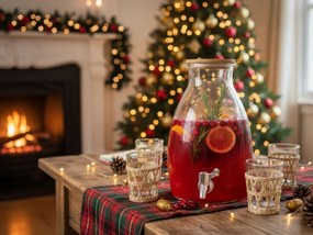 Szklany dozownik do napojów GUSTA z drewnianą pokrywką 5,5 L