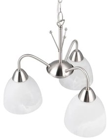 Lampa wisząca w biało-srebrnym kolorze ze szklanym kloszem ø 43 cm Dobby – Trio