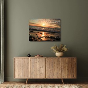 Obraz na szkle - Zachód słońca nad oceanem (70x50 cm)