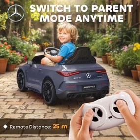 AIYAPLAY Dziecięcy samochód elektryczny, wzór Mercedes, silniki 12 V, pilot, światła LED, muzyka, dla dzieci 3-6 lat, szary
