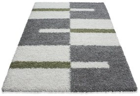 Dywan shaggy Gala szaro-kremowo-zielony 60 cm x 110 cm