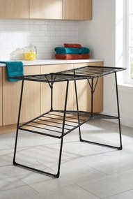 Czarna dwupoziomowa suszarka na pranie  B3-W43