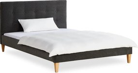 Łóżko 140x200 cm, tapicerowane aksamitem w kolorze antracytowym