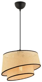 Lampa wisząca na przewodzie BARETTE 1xE27/60W/230V beżowa/czarna