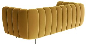 Miodowożółta aksamitna sofa Ghado Shel, 210 cm