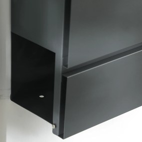 HOMCOM Skrzynka na Listy z Pokrywą, 2 Otwory Odpływowe, Stal, z Zamkiem, Szara