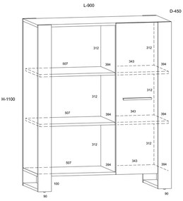 Nowoczesny regał na ubrania dąb artisan N1-G08