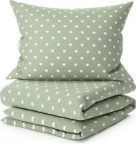 PrzytulneMieszkanie.pl PrzytulneMieszkanie.pl Bawełniana pościel SAGHEARTS POLY zielona Rozmiar pościeli: 70 x 90 cm | 140 x 200 cm