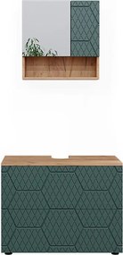 Zestaw mebli łazienkowych zielony/złoty dąb 80x41x58.6 irma