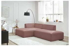 Różowy narożnik modułowy (lewostronny/w kształcie litery L) Megeve – Bobochic Paris