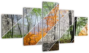 Obraz - Zmieniające się pory roku (125x70 cm)