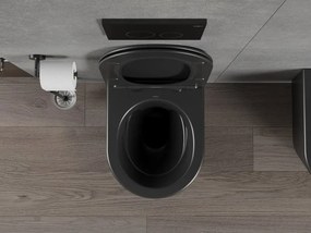 Mexen Rico miska wc Rimless z deską wolnoopadającą slim, duroplast, czarna mat - 30721085