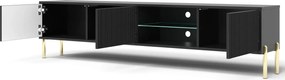Czarna szafka RTV na złotych nóżkach 175 cm R8-E51