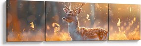 Obraz - Jeleń na polu (170x50 cm)