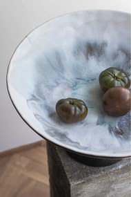 Czarna/w kolorze kości słoniowej kamionkowa misa ø 31,5 cm By Hand – Mette Ditmer Denmark