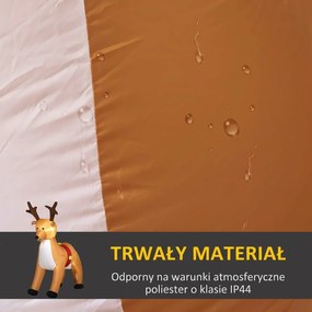 HOMCOM Nadmuchiwany renifer, 1,8 m, lampki LED, akcesoria, automatyczne nadmuchiwanie, żółty