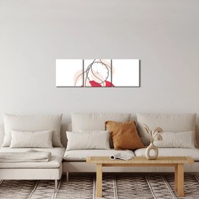 Obraz - Różowa abstrakcja kwiatowa N⁰2 (z zegarem) (90x30 cm)