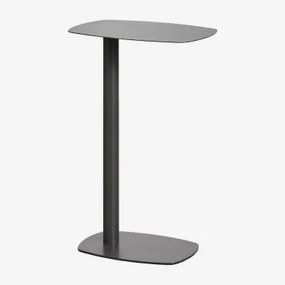 Stolik Pomocniczy Prostokątny 40x25 Cm Ze Stali Odelia Szary Granit & ↑65 Cm - Sklum