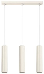 Lampa wisząca KARBON 3L beżowa ryflowana SOLLUX  LIGHTING