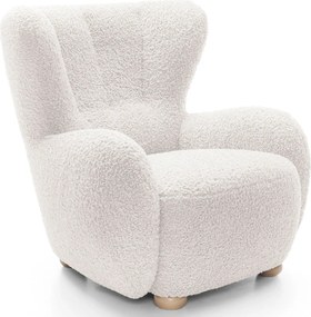 Biały fotel uszak boucle do pokoju F2-Z88