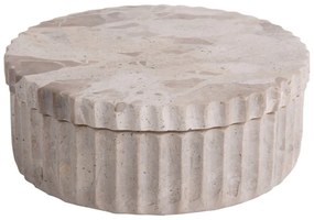 Jasnobrązowy kamienny pojemnik dekoracyjny ø 15x6 cm Marble – PT LIVING
