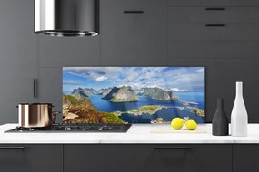 Panel Szklany do Kuchni Fiordy W Lazurowym Blasku