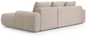 Jasnobrązowy rozkładany/ze schowkiem narożnik (prawostronny/z szezlongiem) Linz – Cosmopolitan Design