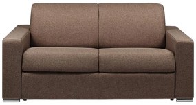 Kanapa 2-osobowa z ekspresowym mechanizmem rozkładania z tkaniny CALITO - Kolor: brązowy - Miejsce do spania: 120 cm - Materac 14 cm