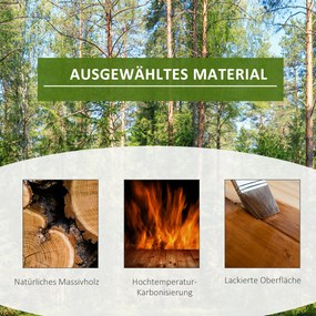 Outsunny Stojak na kwiaty 6 półek Drewniany kwietnik Karbonizowane drewno 98x28x96 5cm Dekoracja | Aosom PL