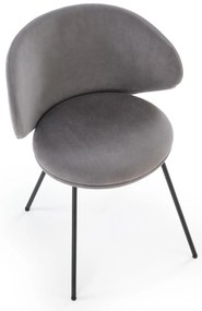 Krzesło do jadalni tapicerowane popiel szary mat welur K587