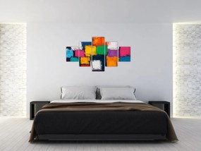 Obraz - Obraz z kolorowymi kwadratami (125x70 cm)