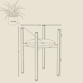 Stojak na kwiaty LUM, Ø 32 x 41 cm