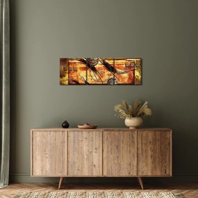 Obraz abstrakcji (z zegarem) (90x30 cm)