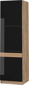 Szafka kuchenna czarny dąb wysoki połysk 60x58x206.8 fame-line