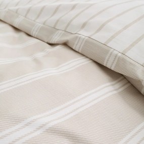 Beżowa bawełniana pościel dwuosobowa 230x220 cm Ashford Stripe – Bianca