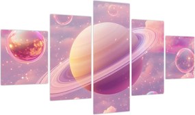 Obraz - Różowa planeta (125x70 cm)