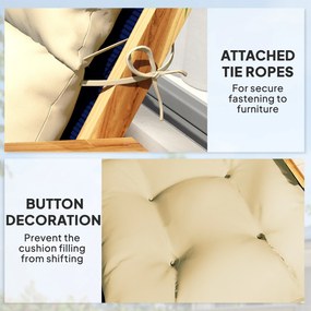 Outsunny Poduszka na Siedzisko, Gruba Poduszka Polstrowana do Mebli, z Oparciem, na Krzesło Huśtawkowe, Do Użycia Wewnątrz i na Zewnątrz, Beżowa