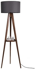 Czarno-brązowa lampa stojąca z tekstylnym kloszem (wysokość 154 cm) Sehbalı Tripod – Opviq lights