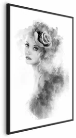 Plakat Akwarelowy portret 21 x 30 cm z ramą czarną i marginesem ARTGEIST B