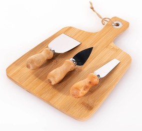 Deska do krojenia serów + 3 noże, komplet