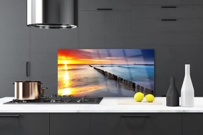 Panel Szklany Blask Słońca na Morskiej Tafli