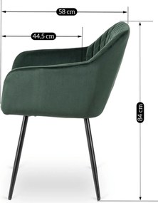 Krzesło Tapicerowane SHANE Zielone Nowoczesne Loft