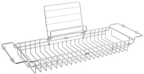 Metalowa regulowana półka na wannę w kolorze srebra PT LIVING Tub, 61-86 cm