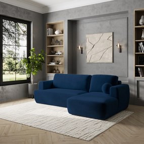 Masseno Narożnik SENTI z funkcją spania i pojemnikiem na pościel Narozniki L, Rozkładana sofa - Niebieski, KRONOS 09