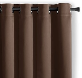 Brązowa zasłona zaciemniająca 140x270 cm Eyelets – Restilo